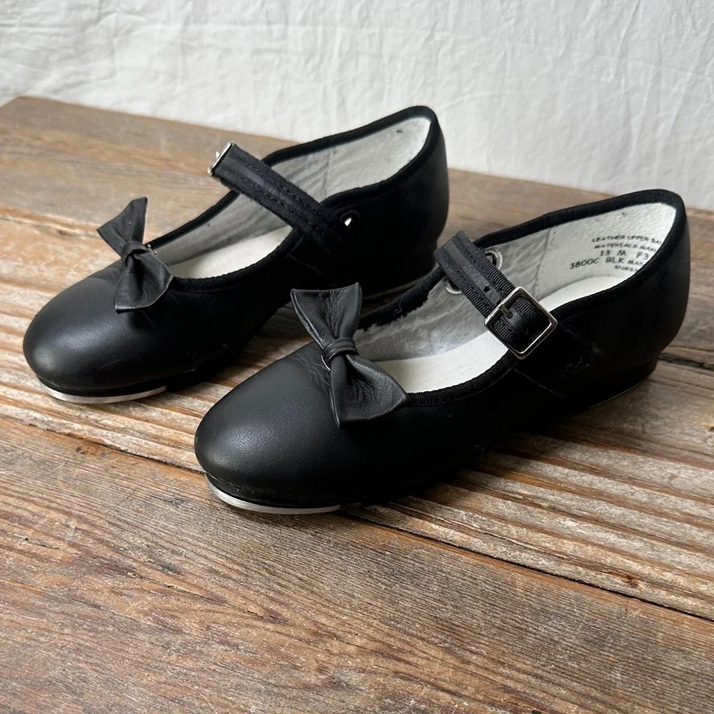 Capezio Black Kids Dress Shoes with Bow